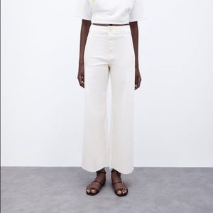 Zara Wide Leg White Pants
